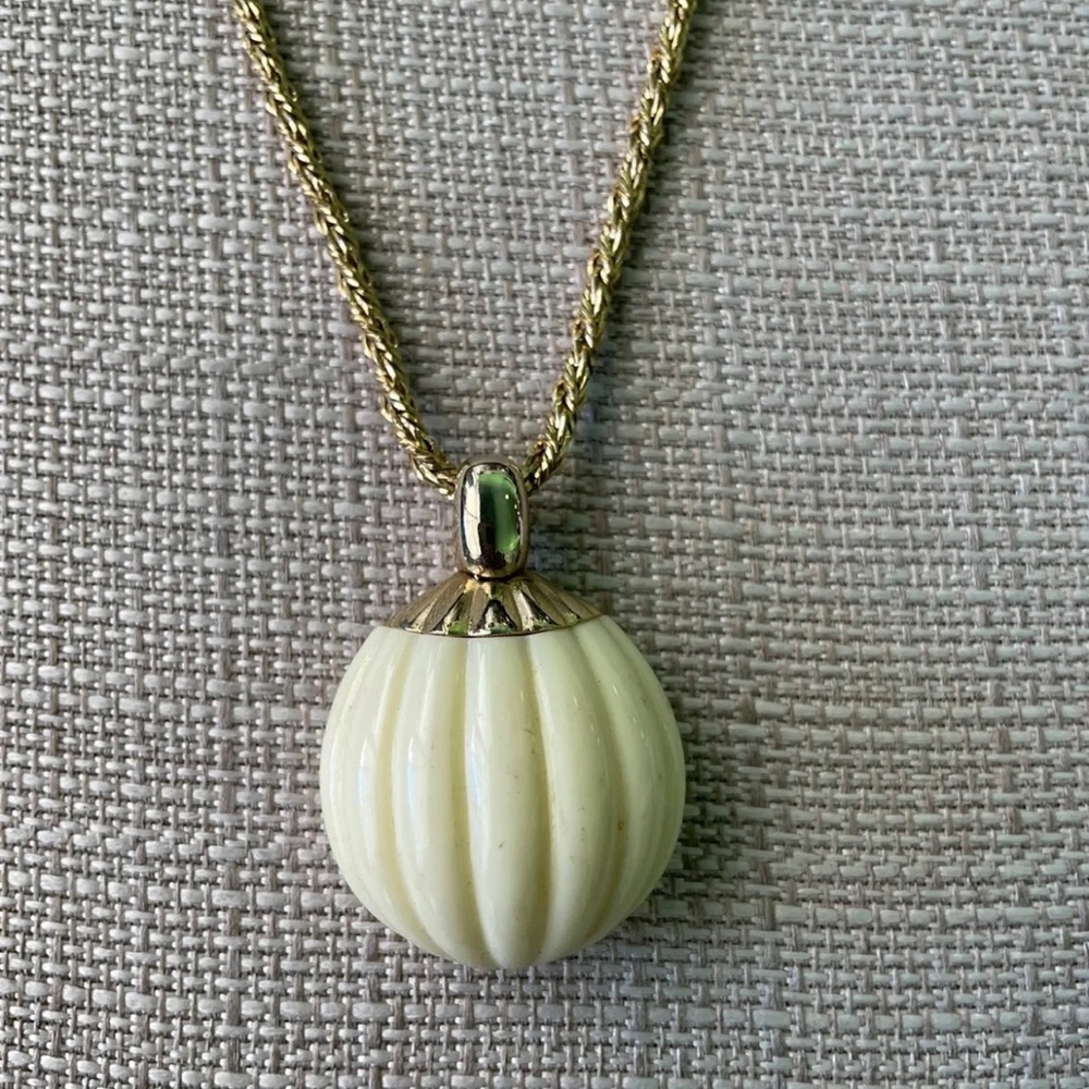 Vintage Dior White Enamel Necklace